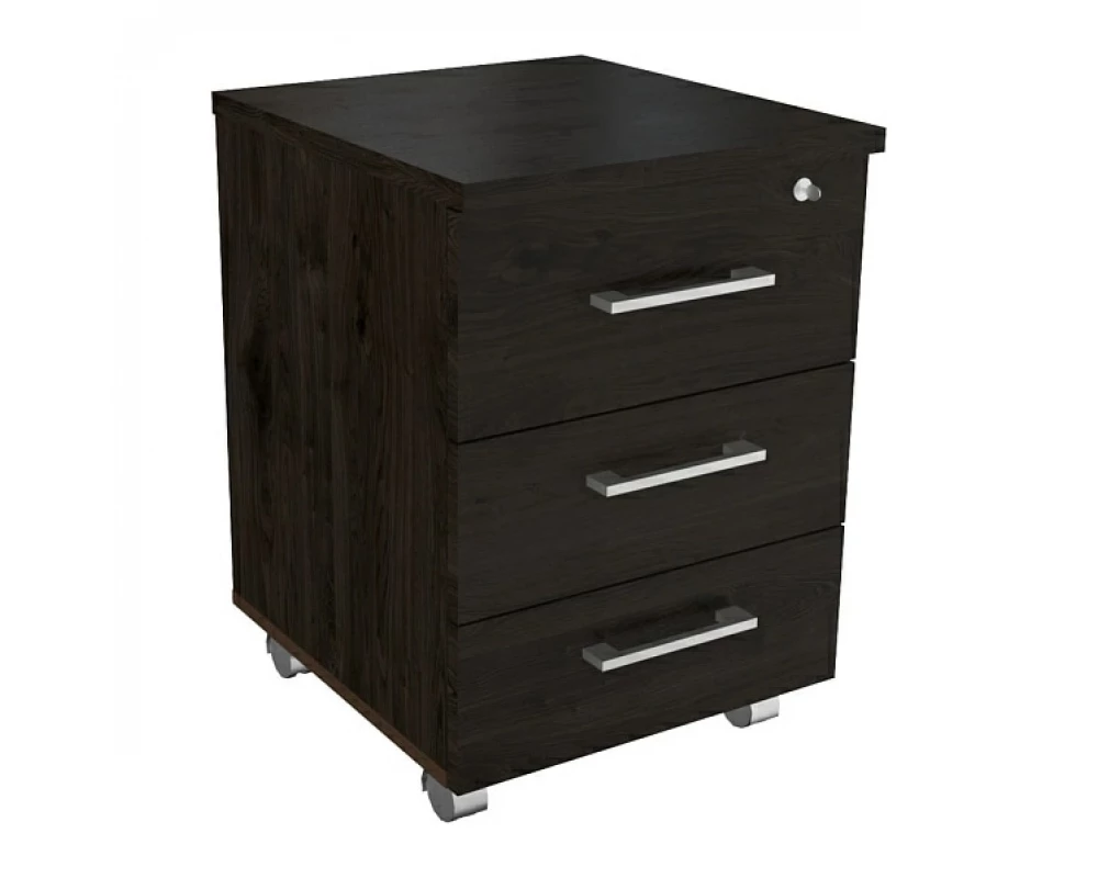 Тумба подкатная с центральным замком 43x46x60 Belfast, Blackwood, Steel