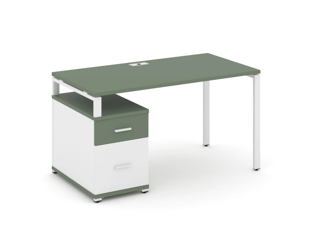 Стол письменный с 1 опорной тумбой CN.SP-305 W 980/1346x720x750 Concept