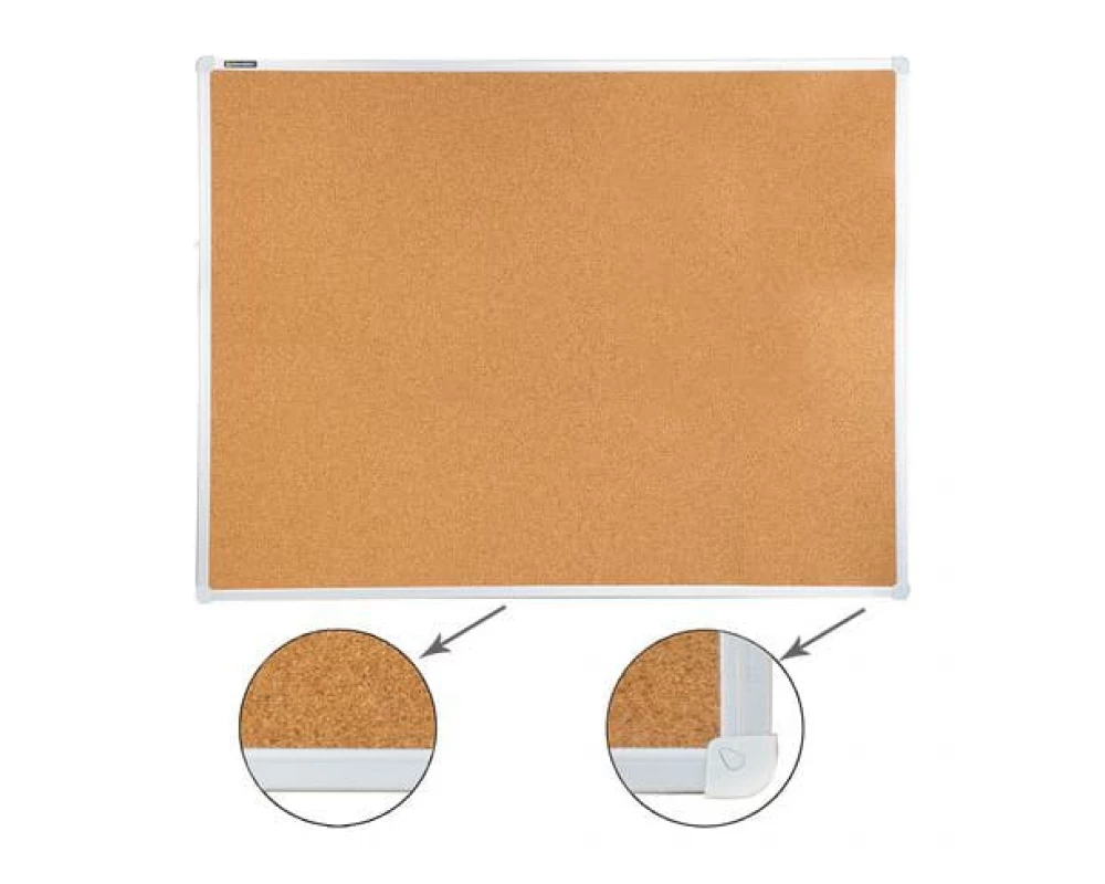 Доска пробковая BRAUBERG для объявлений 90х120 алюминиевая рамка