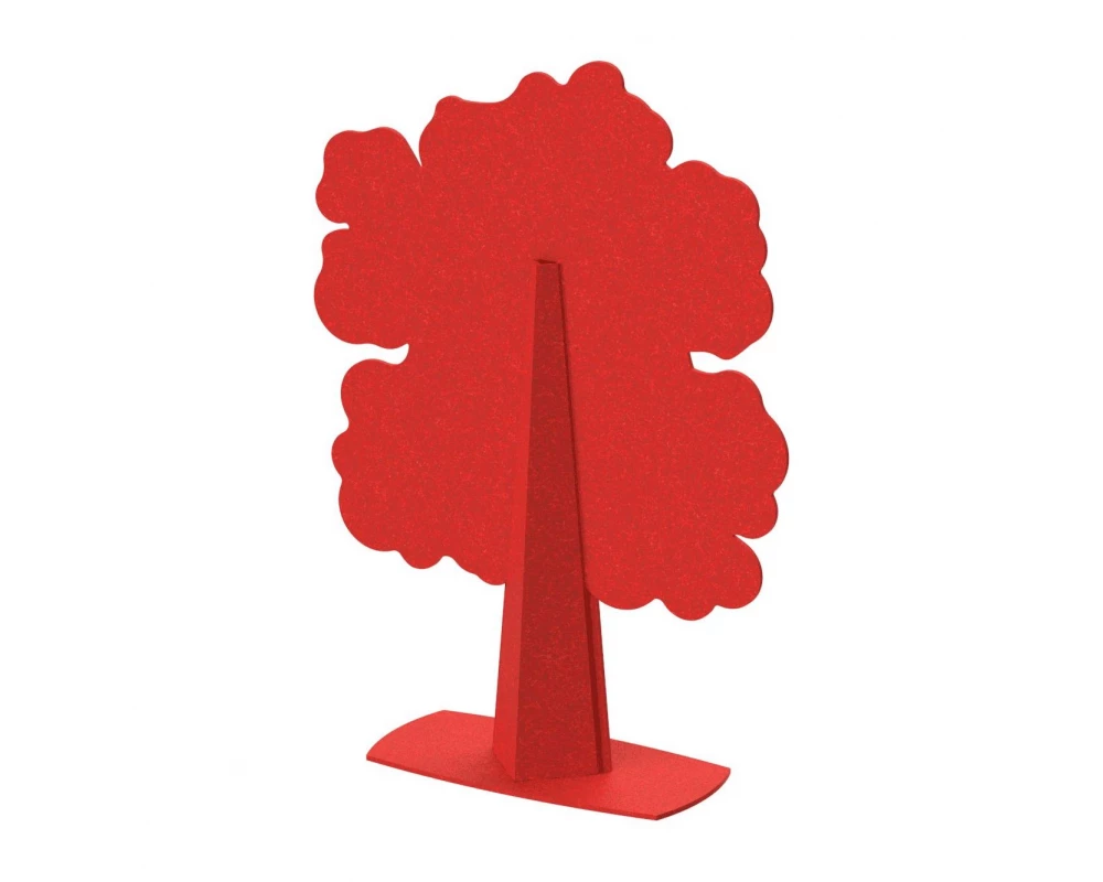 Перегородка фигурная "Дуб" 120х40х190 Forest Office Алый коралл